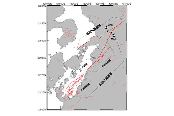 八代海海底断層群の一部で応力が集中し海水中ラドン濃度の高い場所を発見